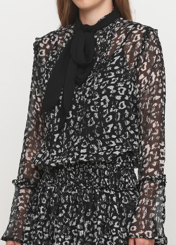 Черное кэжуал платье Eksbut с абстрактным узором