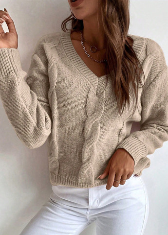 Бежевий демісезонний пуловер пуловер SHEIN