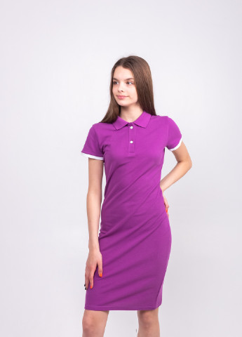 Фиолетовое кэжуал платье поло TvoePolo однотонное