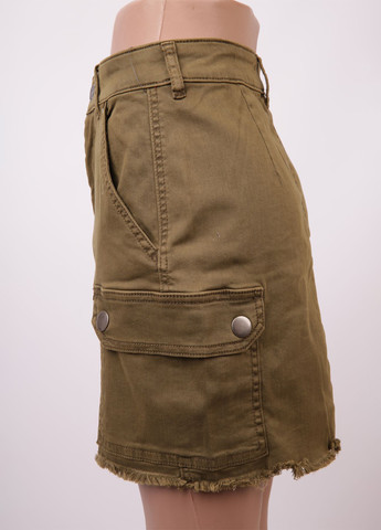 Оливковая (хаки) джинсовая однотонная юбка Garage карго