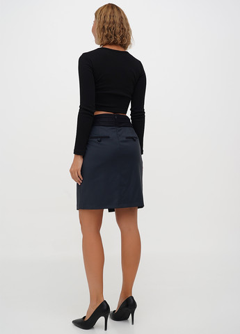 Темно-синяя кэжуал однотонная юбка Sassofono