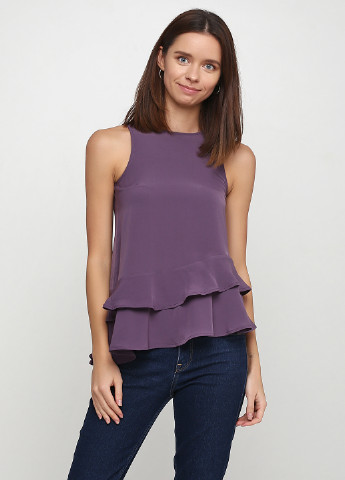 Фіолетова літня блуза з баскою H&M