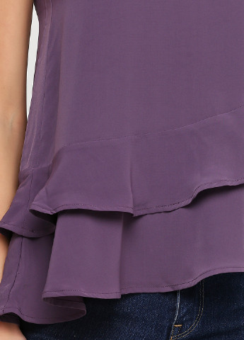 Фіолетова літня блуза з баскою H&M