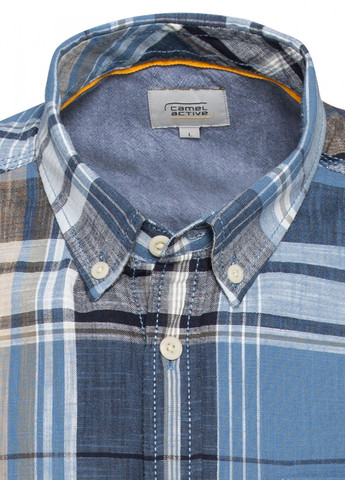 Голубой кэжуал рубашка в клетку Camel Active