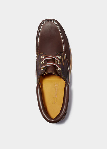 Коричневые топсайдеры Timberland с логотипом, с тиснением, на тракторной подошве