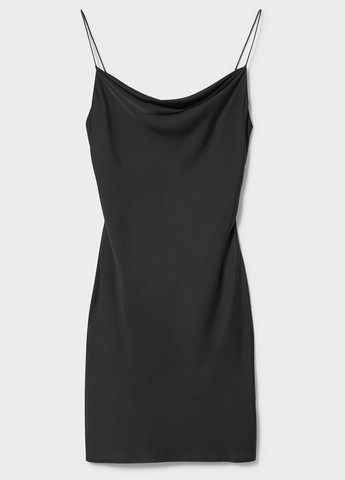 Черное кэжуал платье платье-комбинация, с открытой спиной C&A однотонное