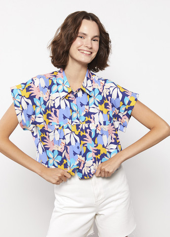 Голубой кэжуал рубашка с цветами LC Waikiki