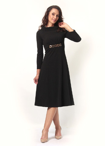 Черное деловое платье в стиле ампир Alika Kruss однотонное
