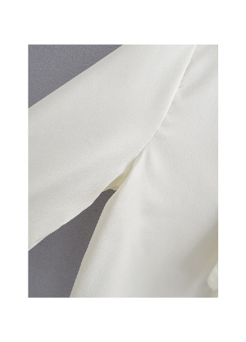 Молочна демісезонна блузка жіноча з бантом на шиї luxe Berni Fashion 58630