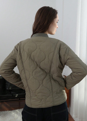 Бомбер SHEIN бейсбольний на гудзиках (364846633)