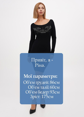 Черное кэжуал платье силуэтная Sassofono Club однотонное