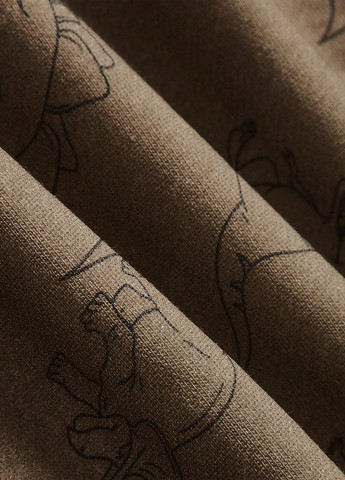 SHEIN світшот динозавр хакі кежуал бавовна, трикотаж