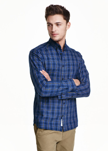 Синяя кэжуал рубашка в клетку H&M