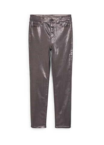 Серебряные кэжуал демисезонные зауженные брюки C&A