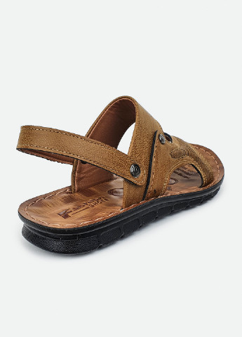 Кэжуал мужские кожаные сандалии-шлепанцы светло-коричневые 44 Fashion