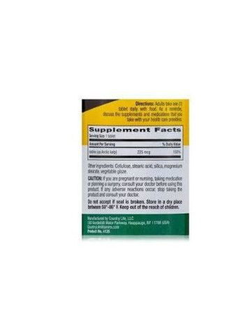 Arctic-Kelp 225 mcg 300 Tabs Country Life (256380074)