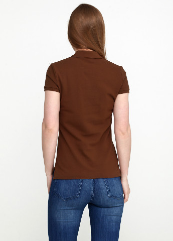 Коричневая женская футболка-поло Ralph Lauren с логотипом
