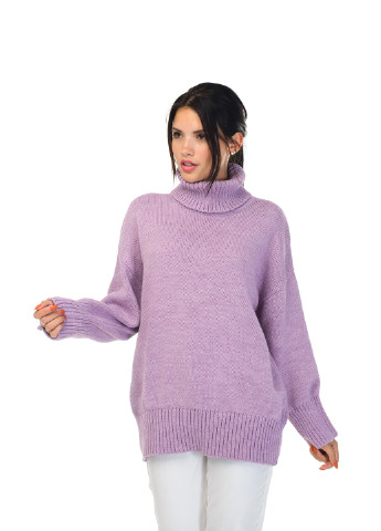 Сиреневый демисезонный свободный женский свитер SVTR