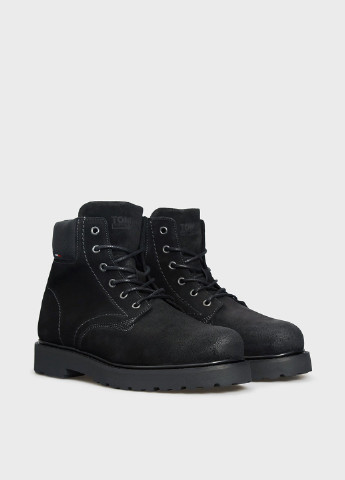 Черные мужские ботинки тимберленды со шнурками