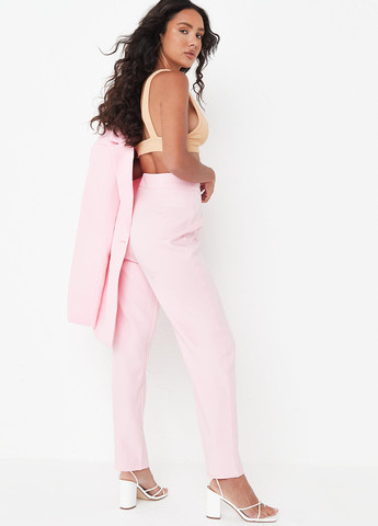 Светло-розовые кэжуал демисезонные зауженные брюки Missguided