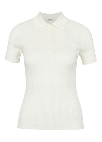 Молочная женская футболка-поло Orsay однотонная