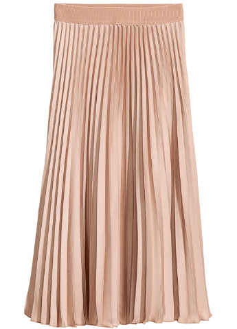 Розовая кэжуал однотонная юбка H&M плиссе
