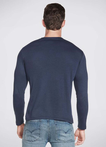 Темно-синий демисезонный кэжуал, спортивный лонгслив Skechers однотонный