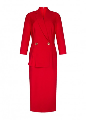 Красное деловое платье платье-жакет LKcostume однотонное