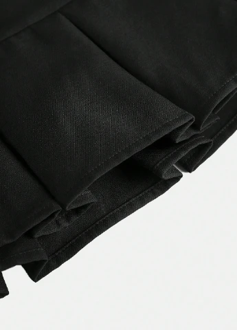 Черная кэжуал однотонная юбка SHEIN плиссе