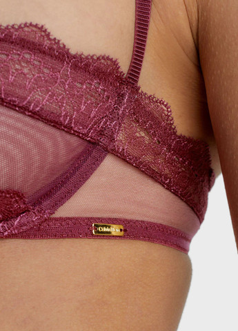 Бордовий балконет бюстгальтер Calvin Klein з кісточками поліамід