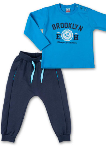 Голубой демисезонный костюм десткий кофта и брюки голубой " brooklyn" (7882-98b-blue) Breeze