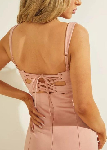 Рожева коктейльна сукня силуетна Guess однотонна