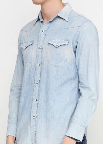 Голубой кэжуал рубашка однотонная Ralph Lauren с длинным рукавом