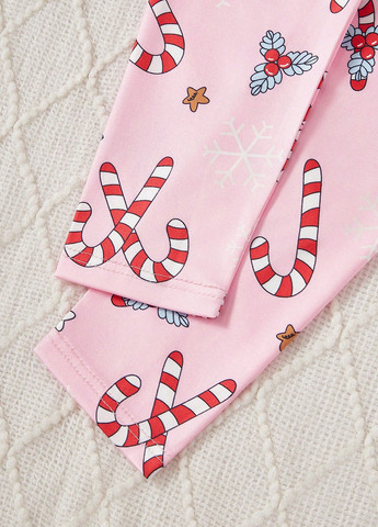 Розовая всесезон пижама (лонгслив, леггинсы) лонгслив + леггинсы SHEIN