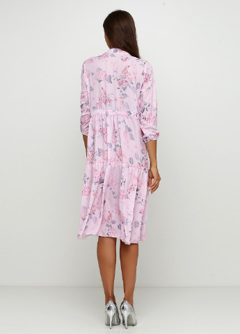 Светло-розовое кэжуал платье клеш Boutique с цветочным принтом