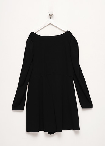 Комбинезон Boohoo комбинезон-шорты однотонный чёрный кэжуал полиэстер