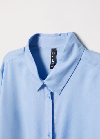 Голубой рубашка однотонная H&M