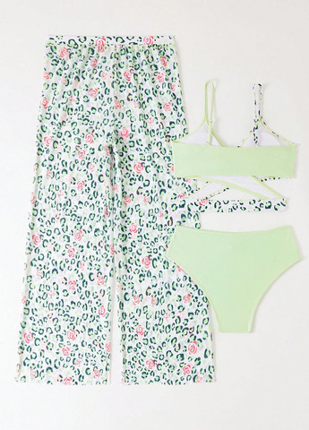 Комбінований літній купальник (ліф, трусики, штани) роздільний, бікіні, топ SHEIN