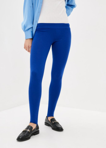 Синие демисезонные женские трикотажные леггинсы-брюки с тормозами Podium