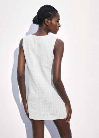 Молочное кэжуал платье SHEIN в клетку