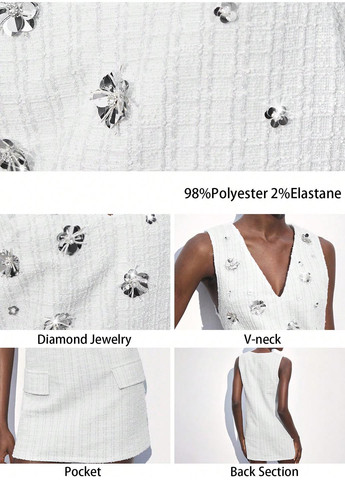 Молочное кэжуал платье SHEIN в клетку