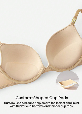 Кремовый бралетт бюстгальтер SHEIN с косточками полиамид