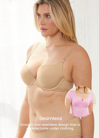 Кремовый бралетт бюстгальтер SHEIN с косточками полиамид