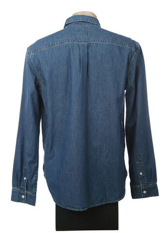 Синяя джинсовая рубашка однотонная Gap