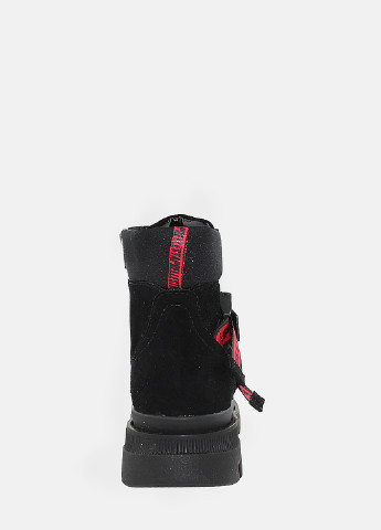 Зимние ботинки rp2127-11 черный-красный Prellesta из натуральной замши