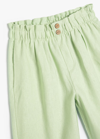 Светло-зеленые кэжуал демисезонные прямые брюки KOTON