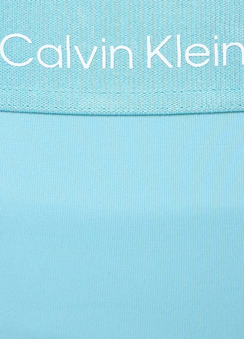 Светло-бирюзовые купальные трусики-плавки с надписью Calvin Klein