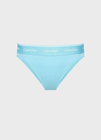 Светло-бирюзовые купальные трусики-плавки с надписью Calvin Klein