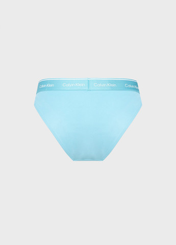 Светло-бирюзовые купальные трусики-плавки с надписью Calvin Klein