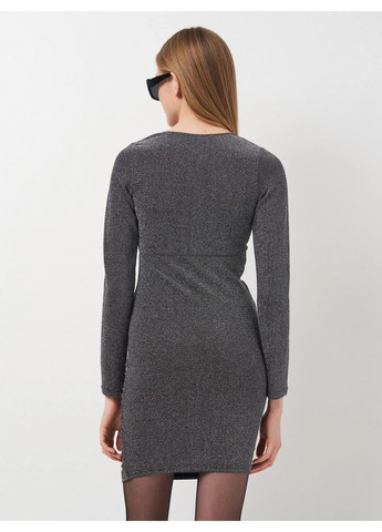 Темно-серое вечернее платье силуэтная H&M меланжевое